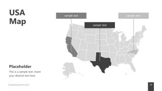 Silhouette Template of USA Map