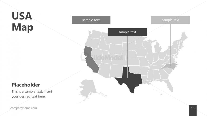Silhouette Template of USA Map