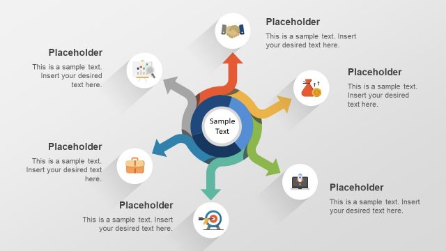 6 Step Business Concept with Arrows for PowerPoint