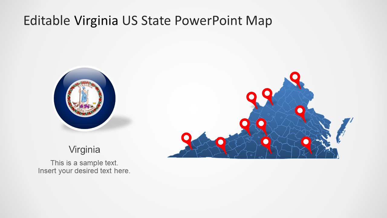 Virginia Us State Map Powerpoint Template Slidemodel