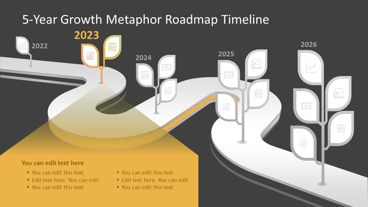 5-Year Growth Concept Diagram Timeline Slide