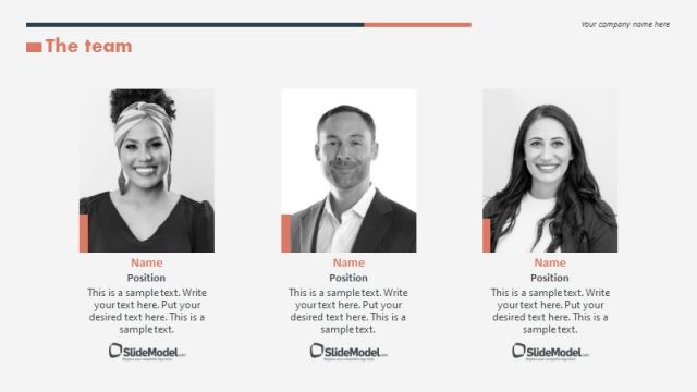 Our Team Slide with Image Placeholders