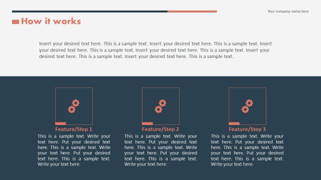 Three Step Slide with Infographic Icons