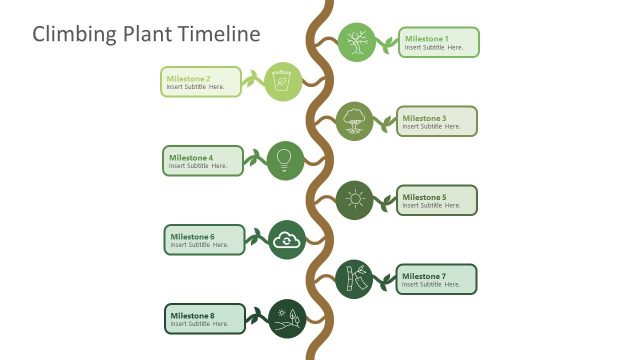 PPT Slide Template with Growth Diagram – Vertical Timeline Design