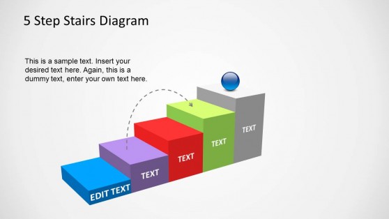 5 Step Stairs Diagram Template for PowerPoint - SlideModel