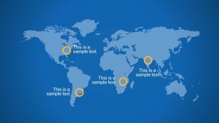 World Map with Map Pointers for PowerPoint