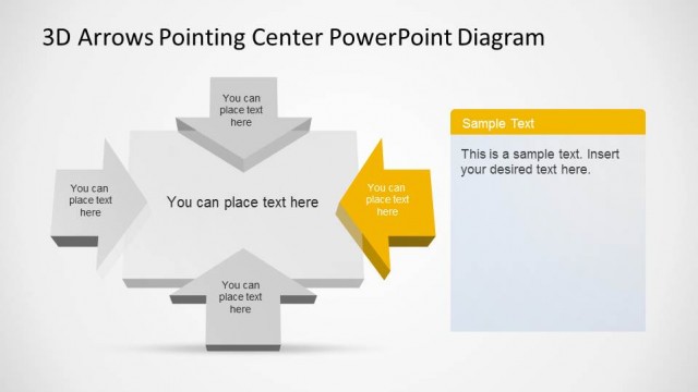 Yellow 3D Arrow pointing west center