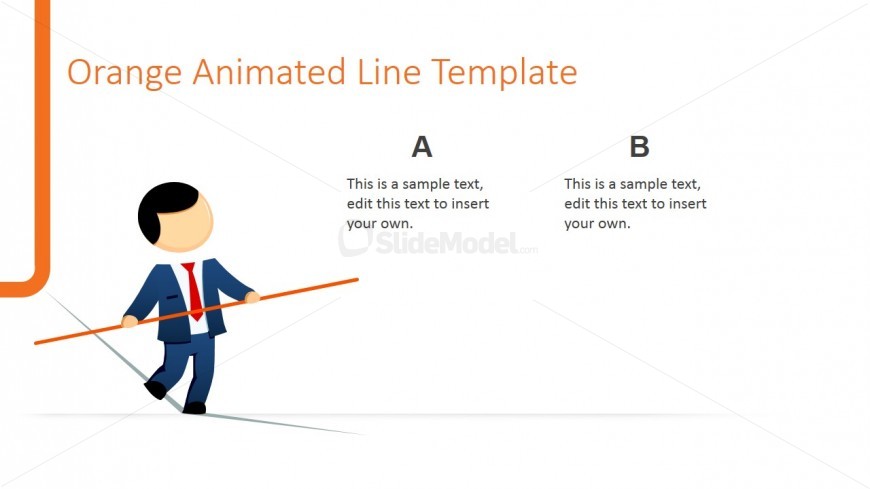 Comparison Slide with Male Cartoon Walking a Tightrope