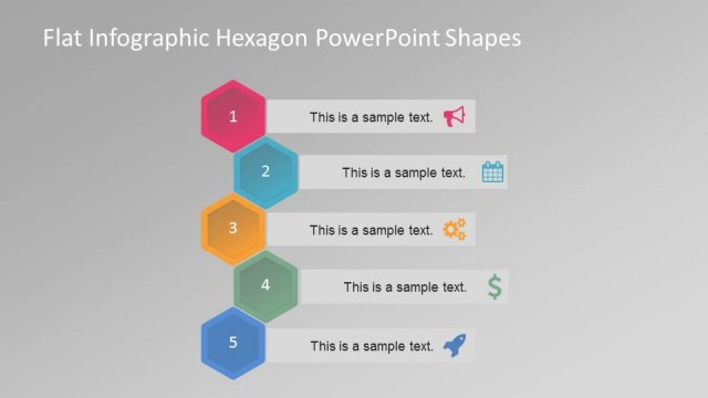 Hexagonal Infographics with 5 Steps and Icons