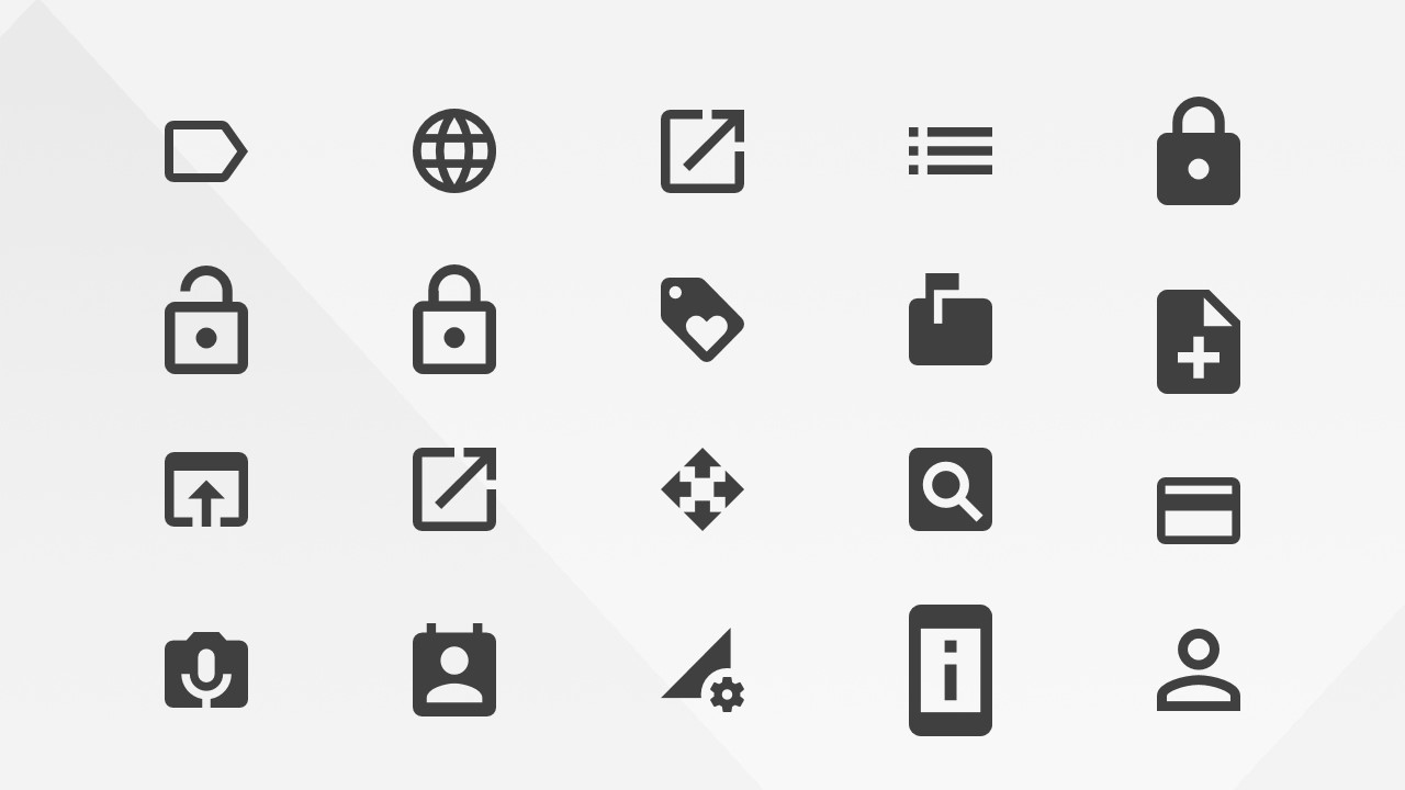 Google Materials Resources Action Icons for Web and Mobile