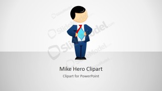 Male Cartoon Hero Illustration for PowerPoint