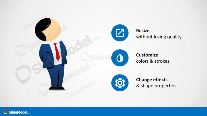 Male Cartoon Picture Looking Up for PowerPoint