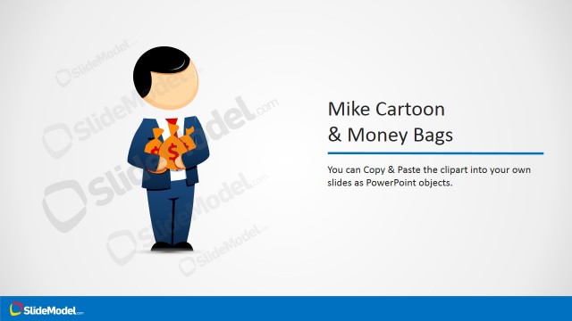 Businessman Cartoon Vector with Money Bags