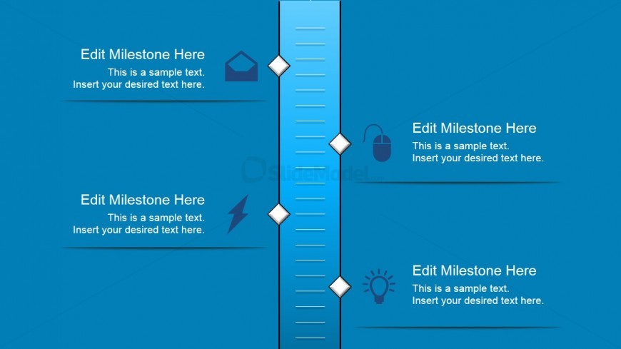 Vertical Timeline with 4 Milestones