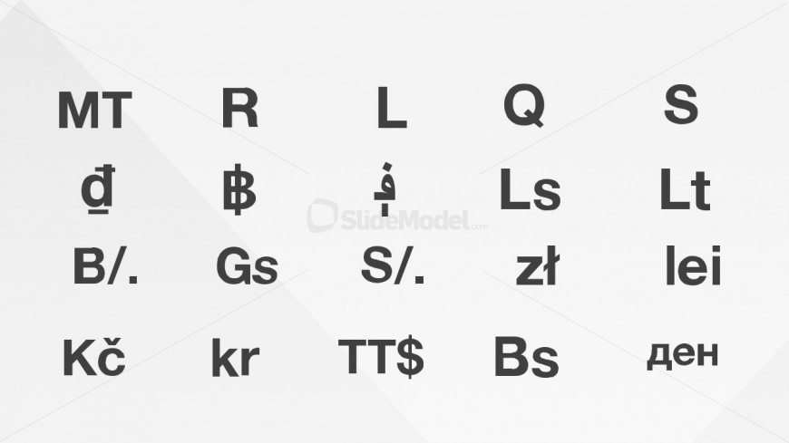 Professional PowerPoint Icons of Currency Symbols