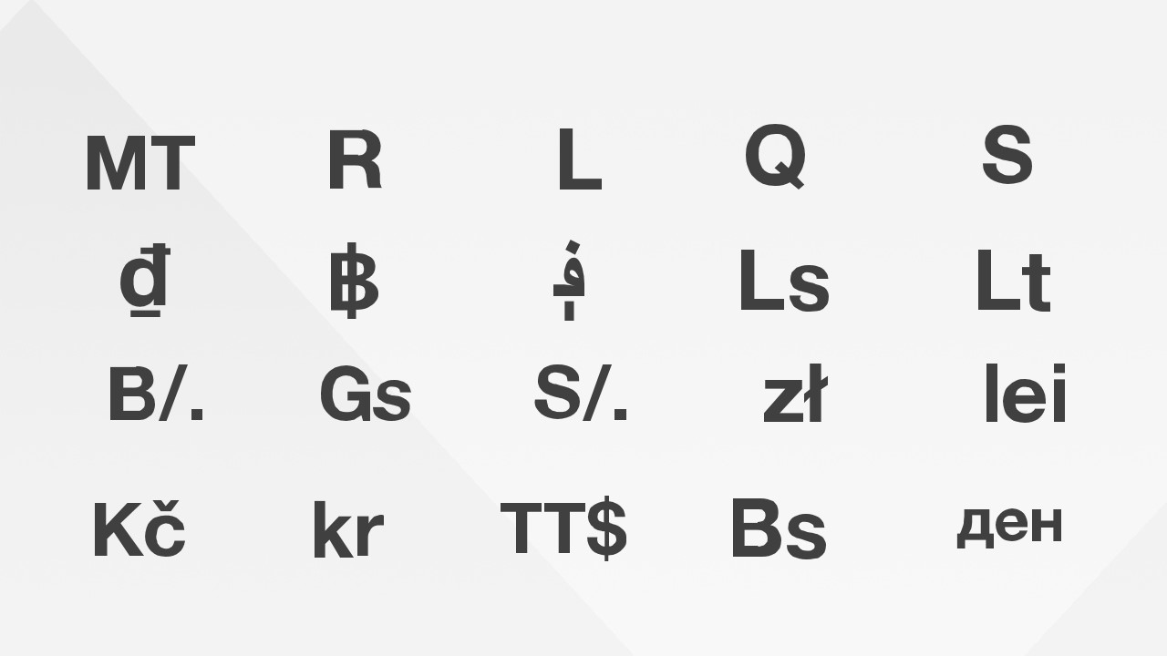 Currency Symbols PowerPoint Icons - SlideModel