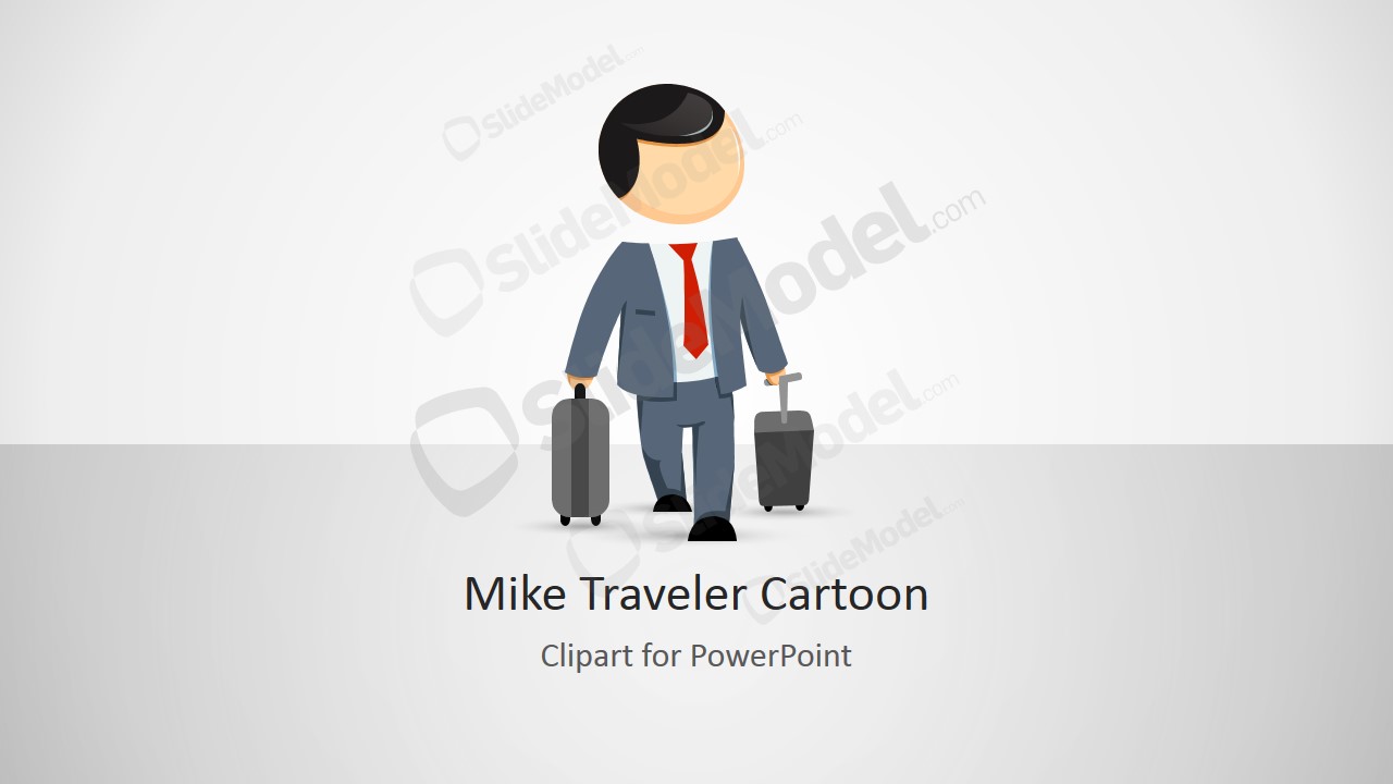PowerPoint Shape of Business Man Travelling