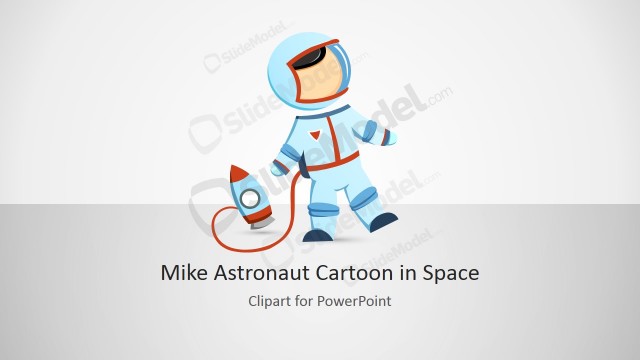 Mike Male Astronaut Cartoon in Space for PowerPoint