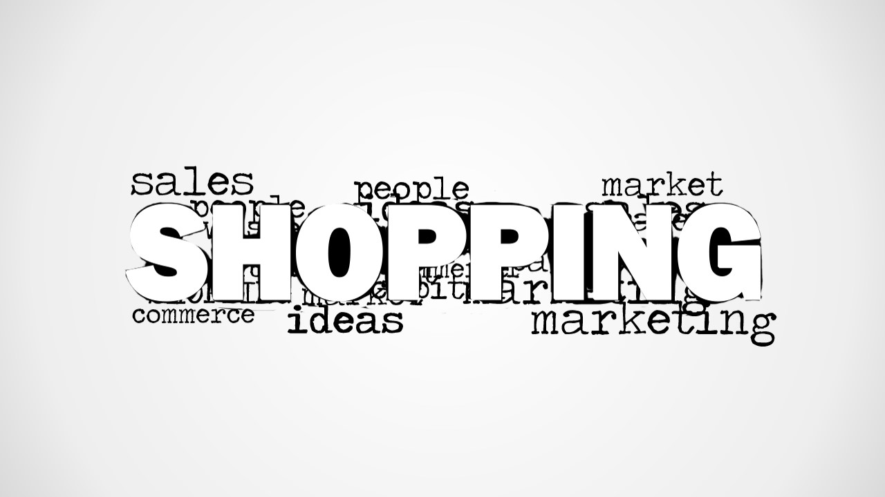 Modern Word Cloud Featuring Shopping Keyword