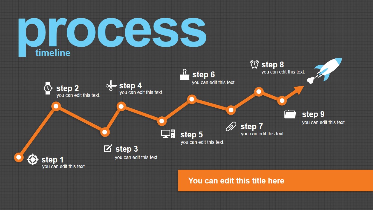 Process Timeline Design with Space Ship Vector - SlideModel