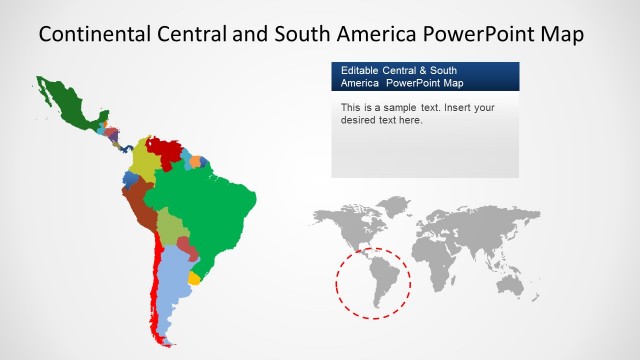 Highlighted Countries Latin America PowerPoint Map