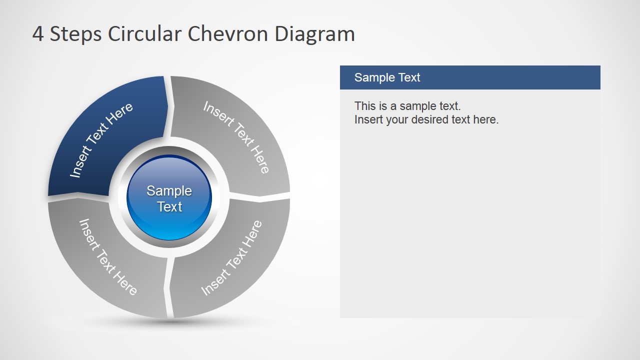 PowerPoint Donut Chevron Diagram of Four Steps