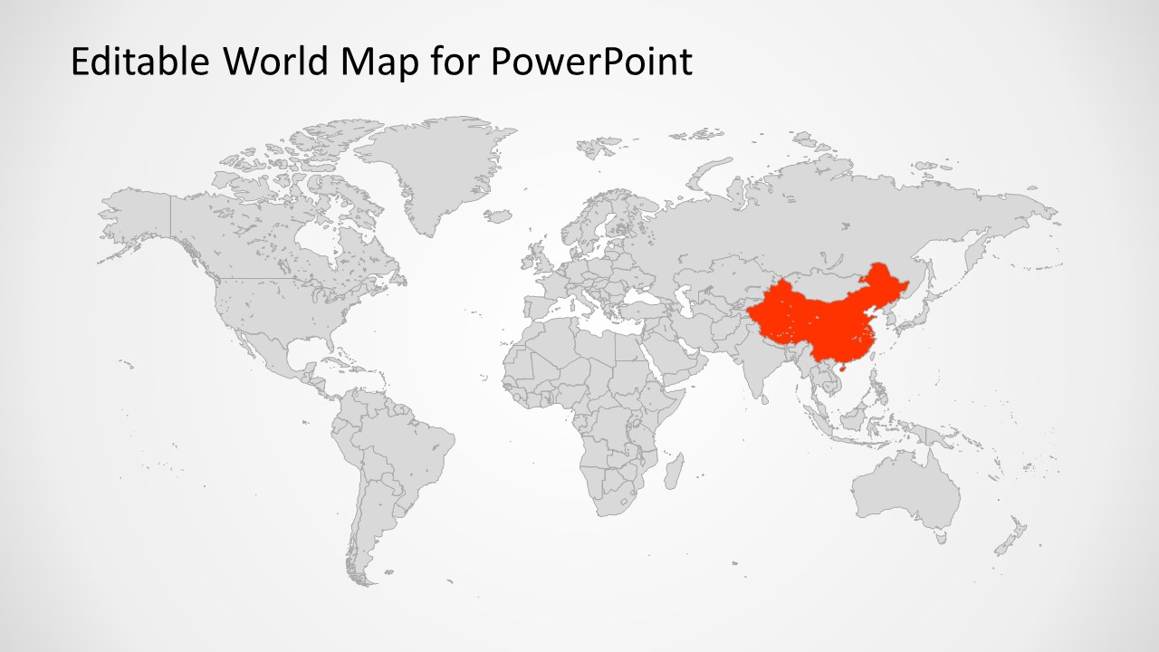 Editable Worldmap for PowerPoint SlideModel