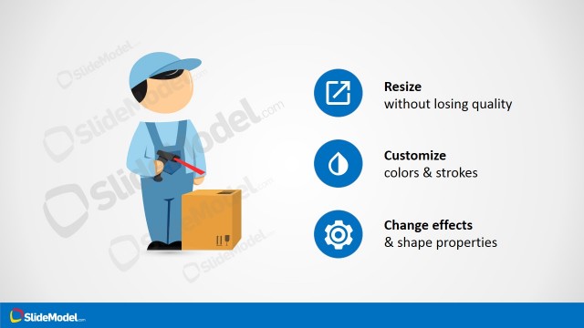 Mike Cartoon 3D Clipart Logistics for PowerPoint