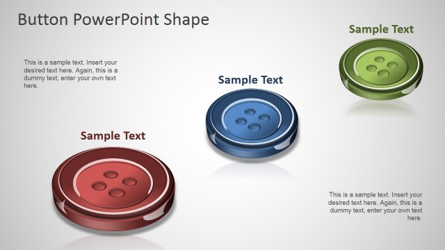 Colored 3D Button Shapes for PowerPoint