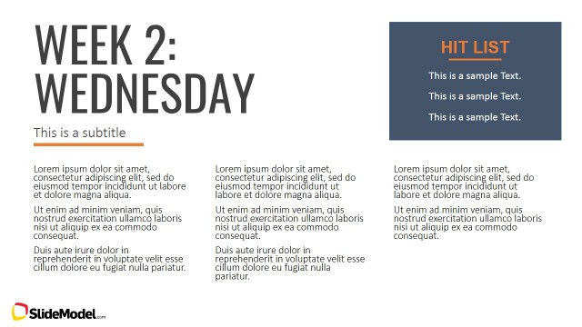 PowerPoint Presentation Templates Weekly Plan