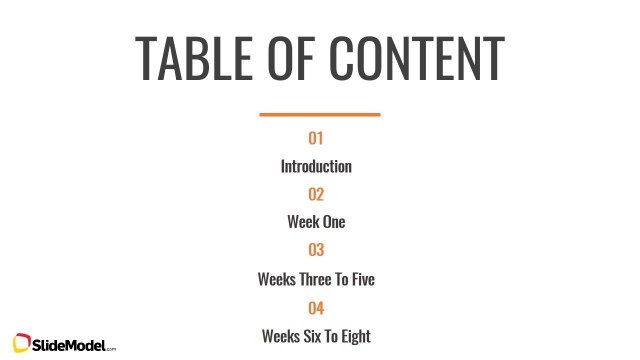 Table of Content Slide Design