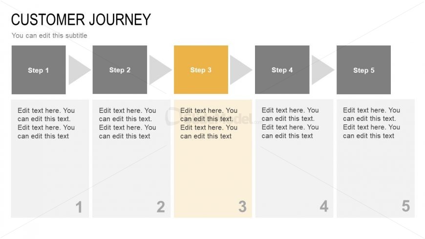 5 Step Simple Diagram with Placeholders