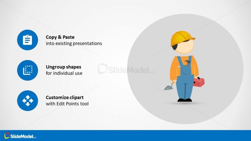 Editable Mike Cartoon of Construction Template