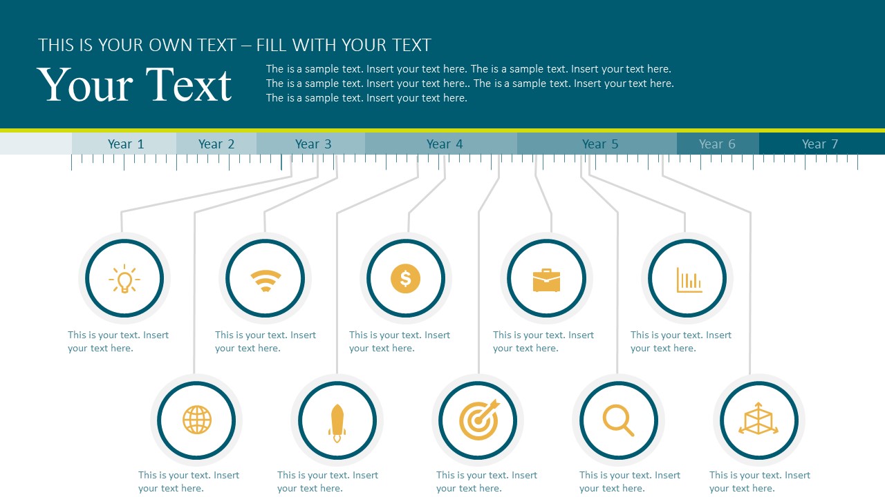 Infographic Circular Icons in Timeline