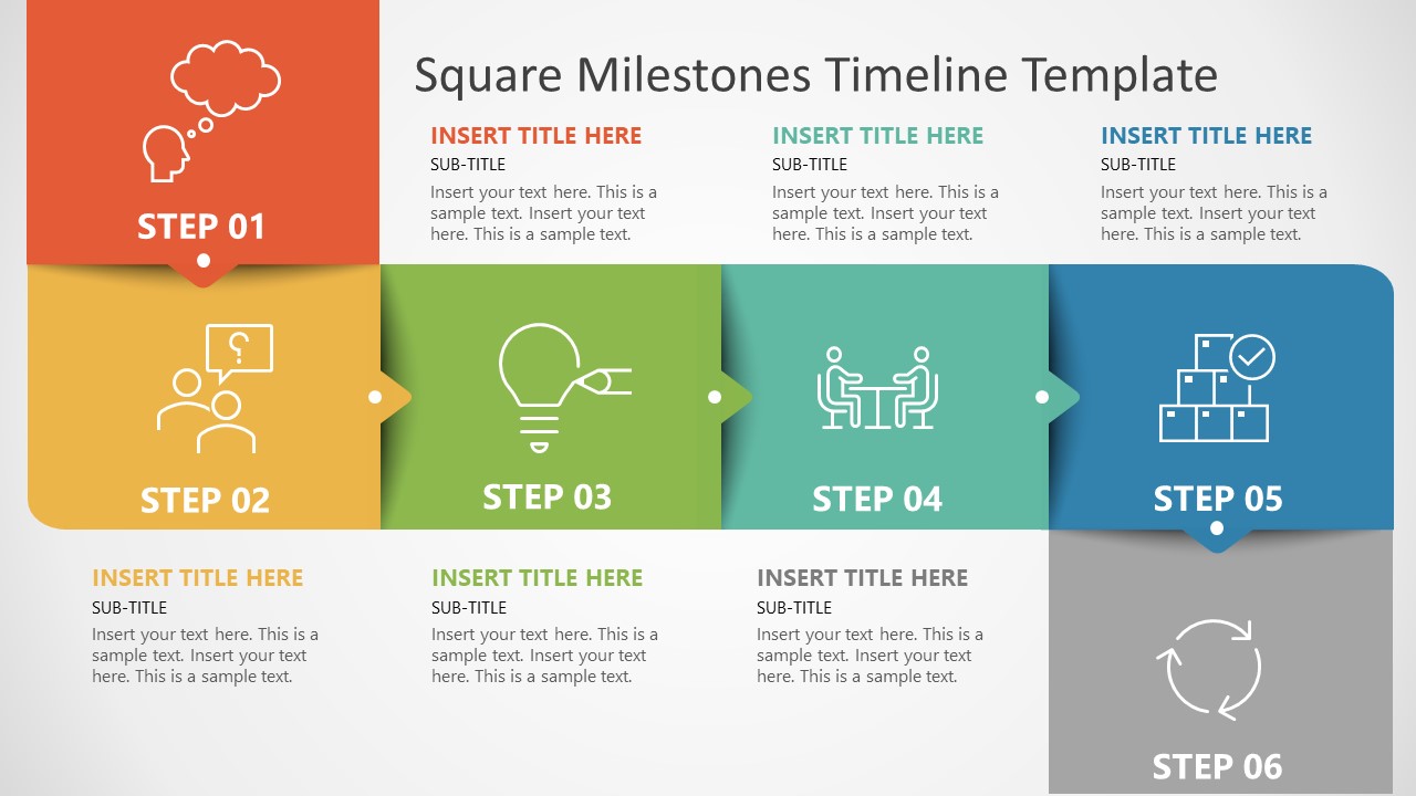 Square Milestones Powerpoint Diagram Slidemodel