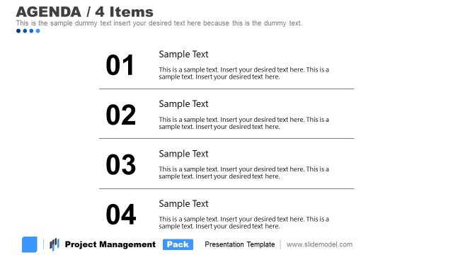 Table of Contents for Project Management PPT