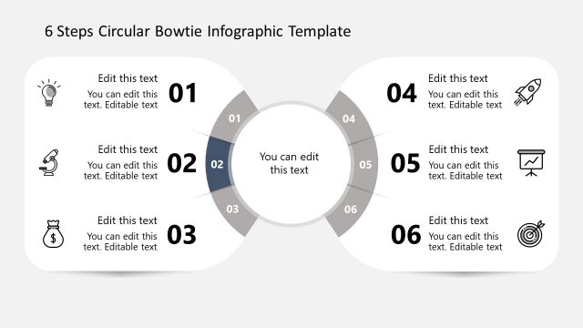 Bowtie Shape 2 Step PowerPoint Diagram