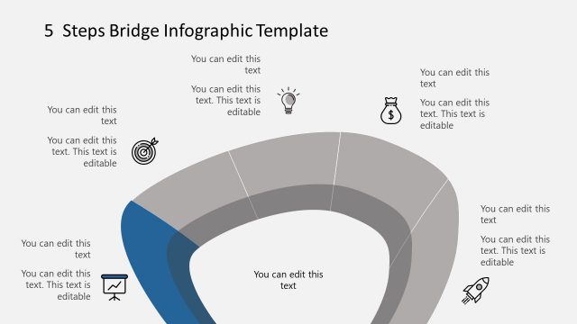 5 Steps Stage 1 Bridge Infographic PowerPoint