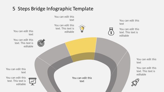 5 Steps Stage 3 Bridge Infographic PowerPoint