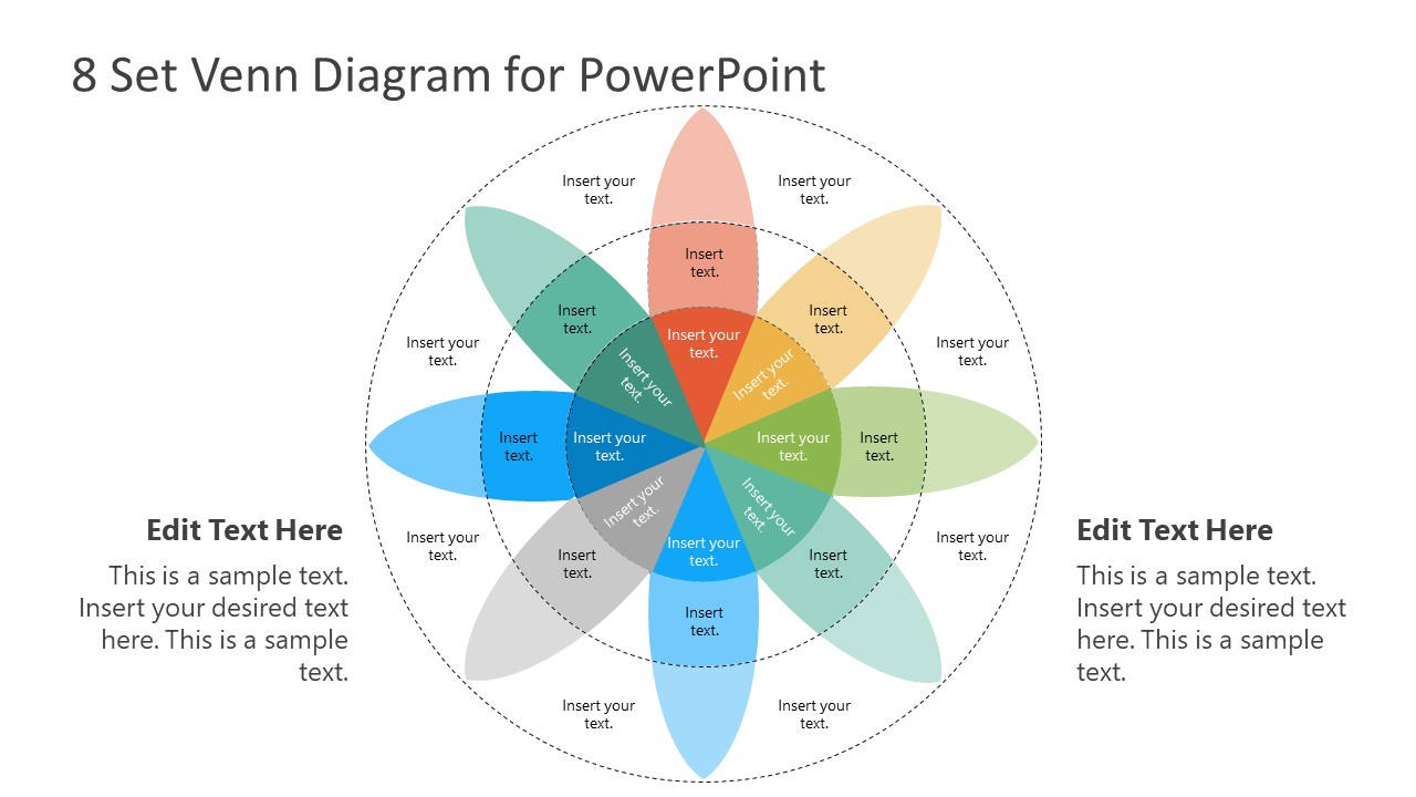 Template Slide for Multicolor 8 Sets Venn Diagram