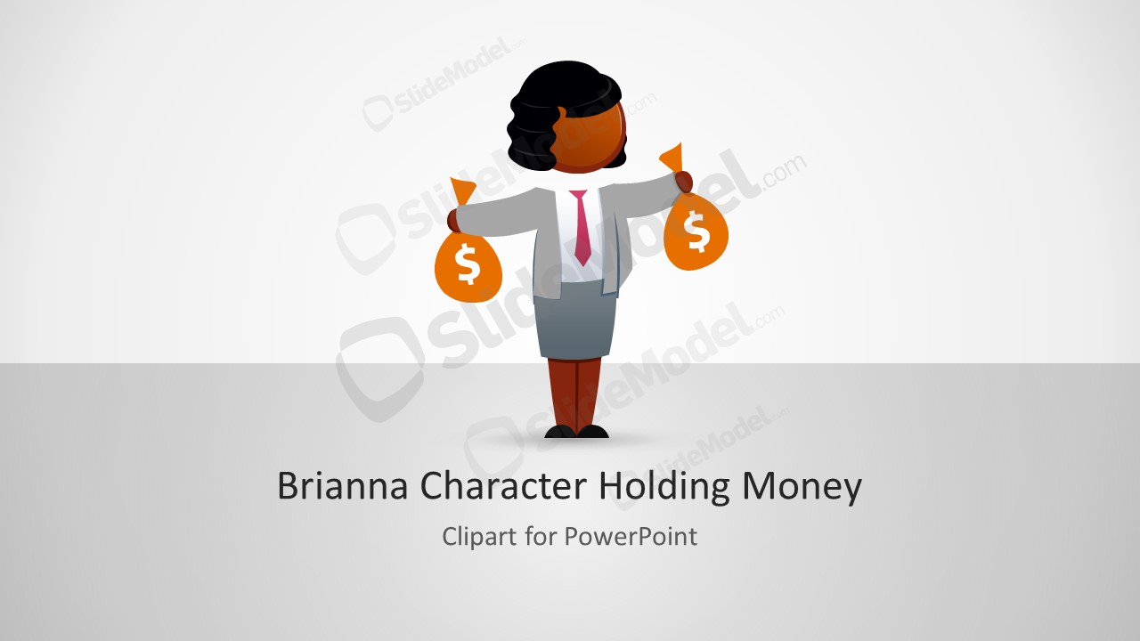 Illustration of Brianna Cartoon Holding Money