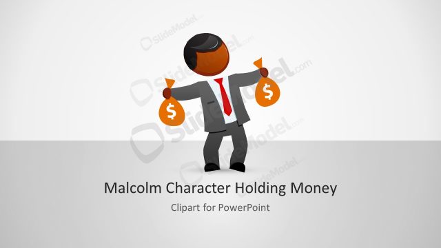 Malcolm Holding Money PowerPoint Character