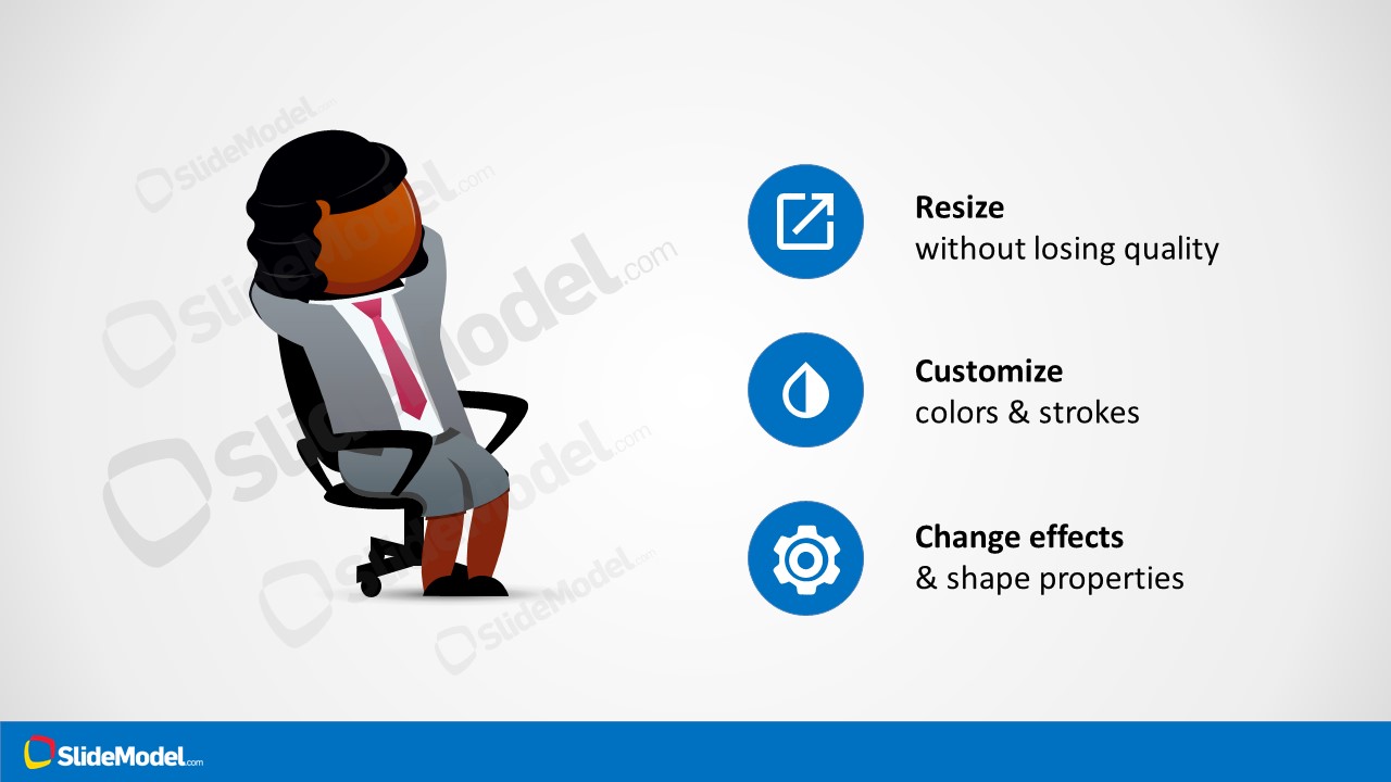 Editable Cartoon Character Relaxing In Office
