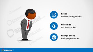 Editable Malcom Cartoon Figure Looking Down 