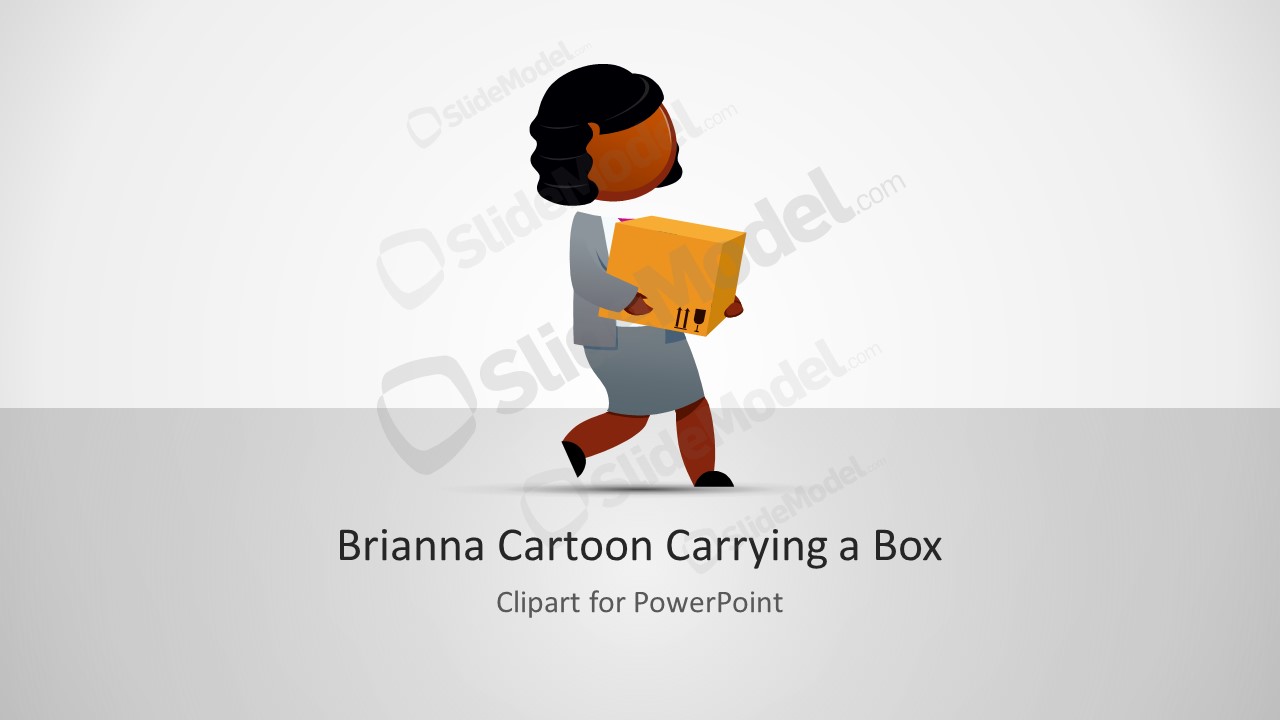 Editable Vector Illustration of Brianna with Delivery Box