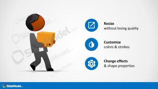 Malcom with Delivery Box PowerPoint Illustration