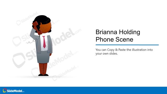 Brianna Holding Phone PowerPoint Character