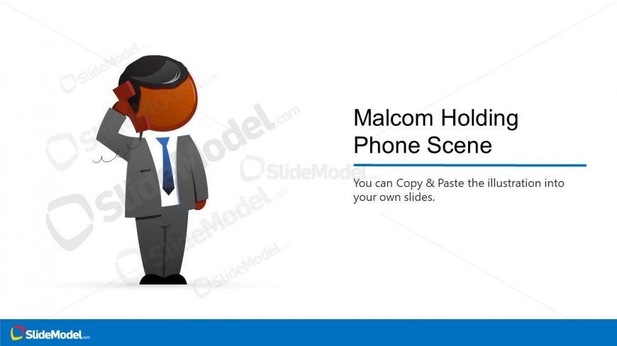 Editable Malcom Clipart Holding Phone 