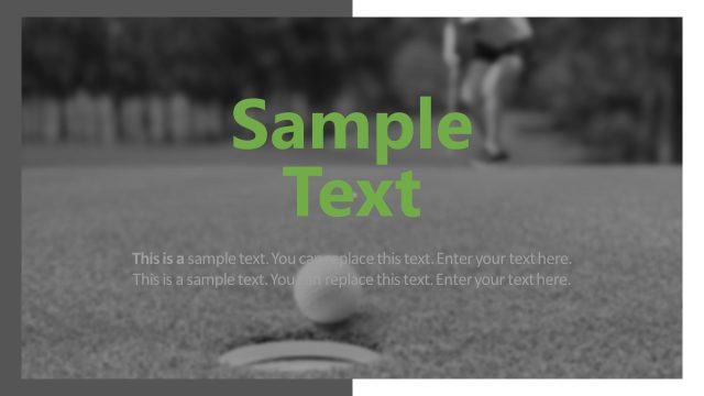 Golf Theme Template Slide with Sample Text
