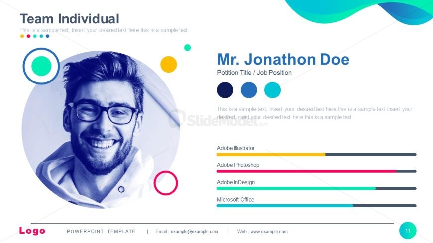 Editable Slide with Profile Image and Skills Section